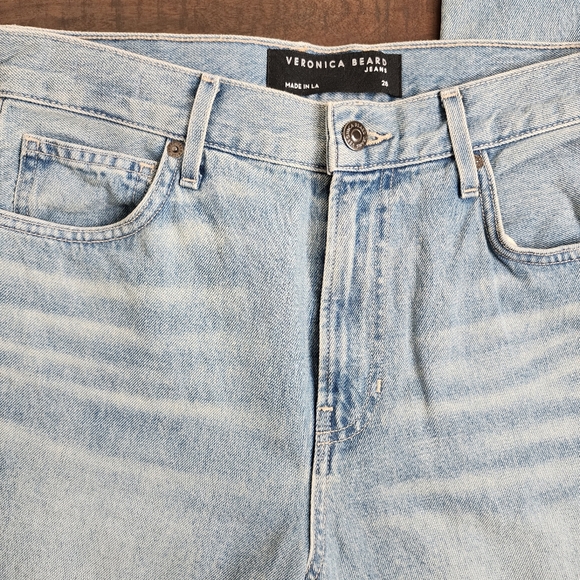 Veronica Beard Dylan Full Length High-rise Straight Step Hem Blue Jeans Size 28 - Picture 13 of 14